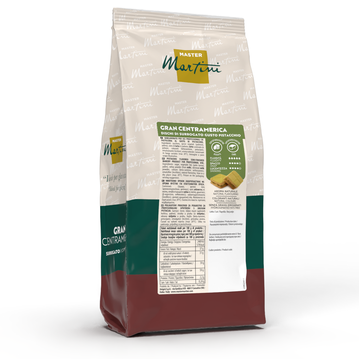 Gran Centramerica Pistachio Melting Wafers - 2.2 lb