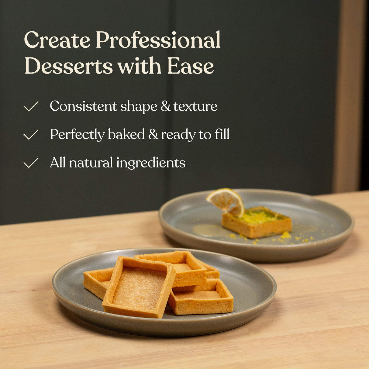 Medium Square Vanilla Tart Shells 2.16" (Pack of 140)