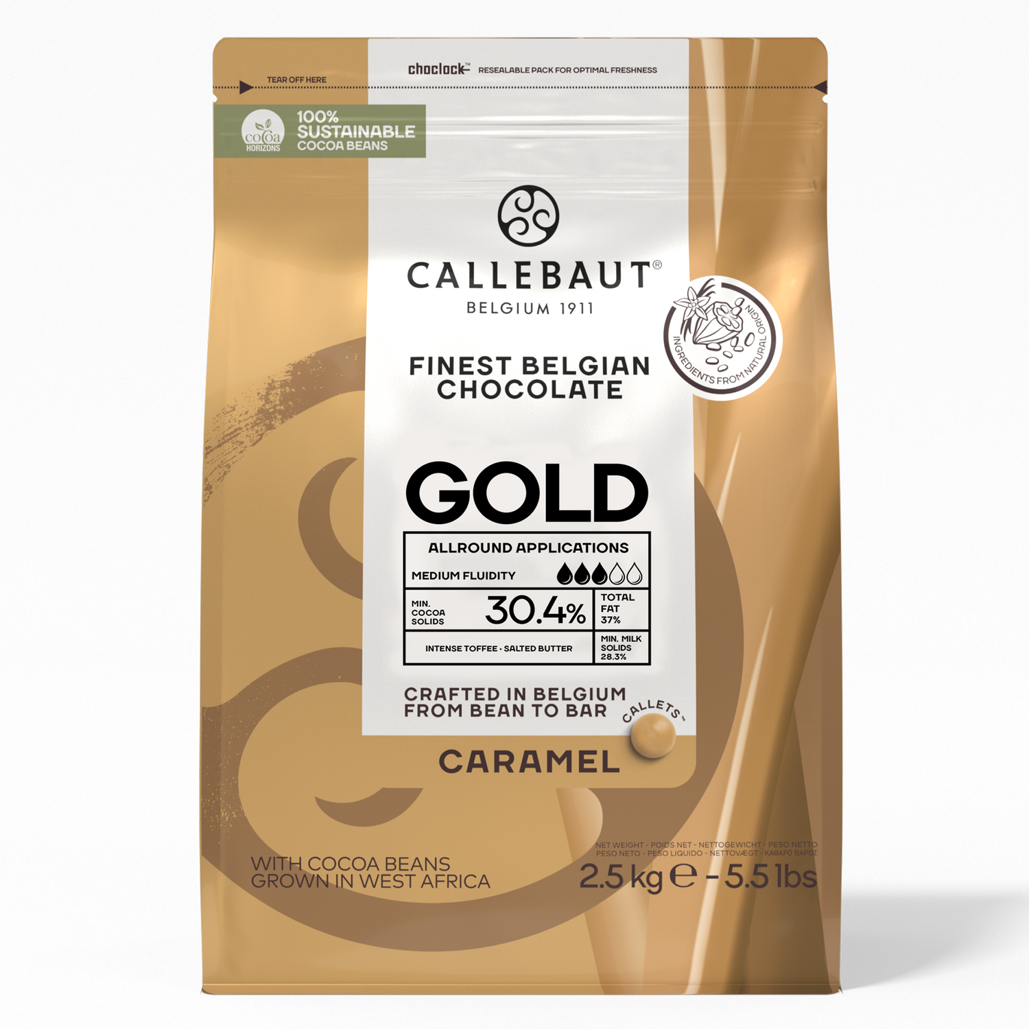 Gold Chocolate Callets 30.4% - 2.5 kg