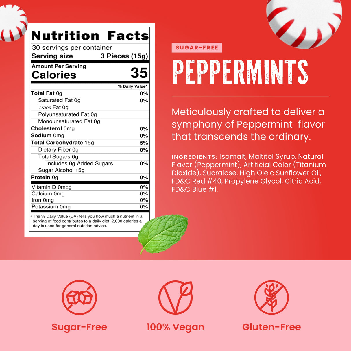 Sugar Free Peppermint Starlights - 1 lb