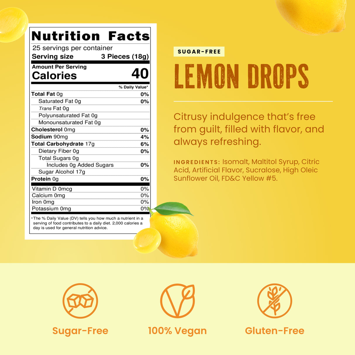 Sugar Free Lemon Drops - 1 lb