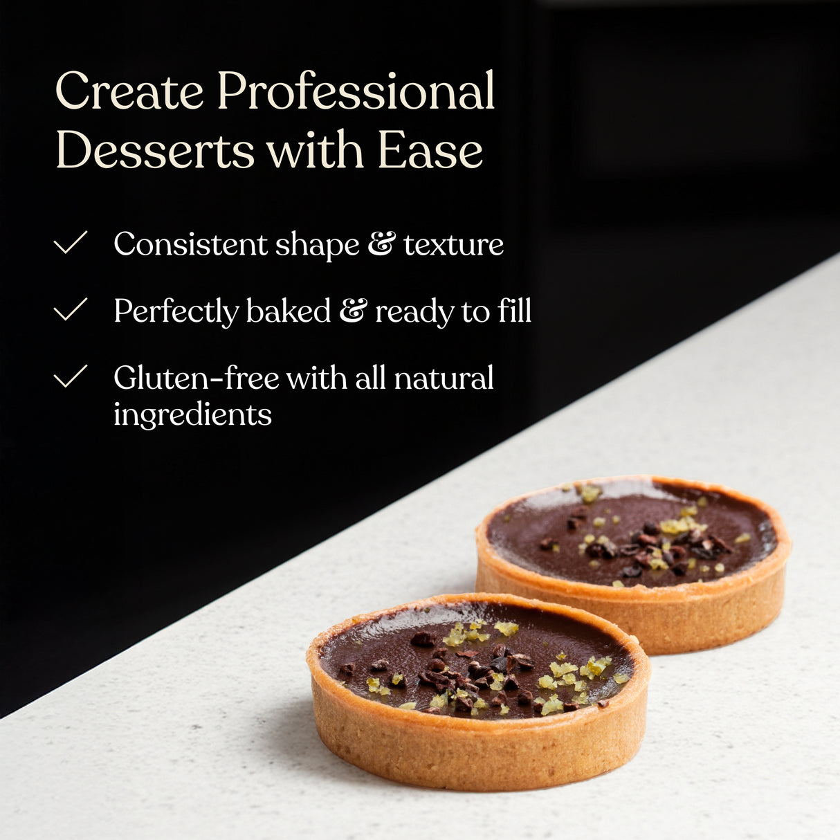 Gluten Free Large Round Vanilla Tart Shells 3.15" (Pack of 72)