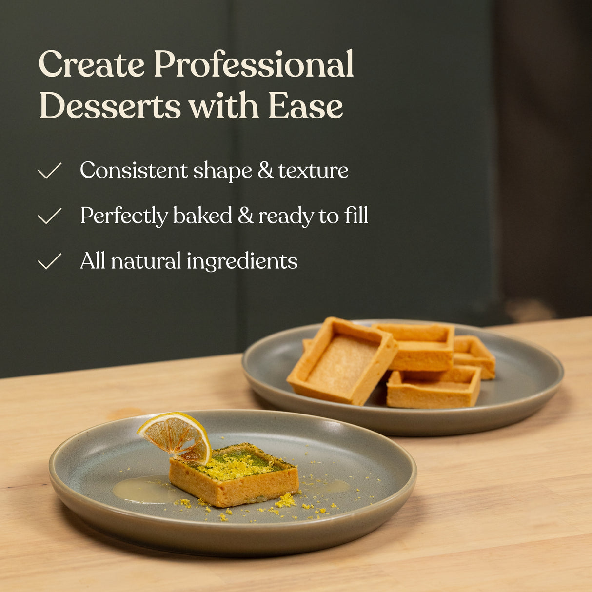 Mini Square Vanilla Tart Shells 1.3" (Pack of 336)