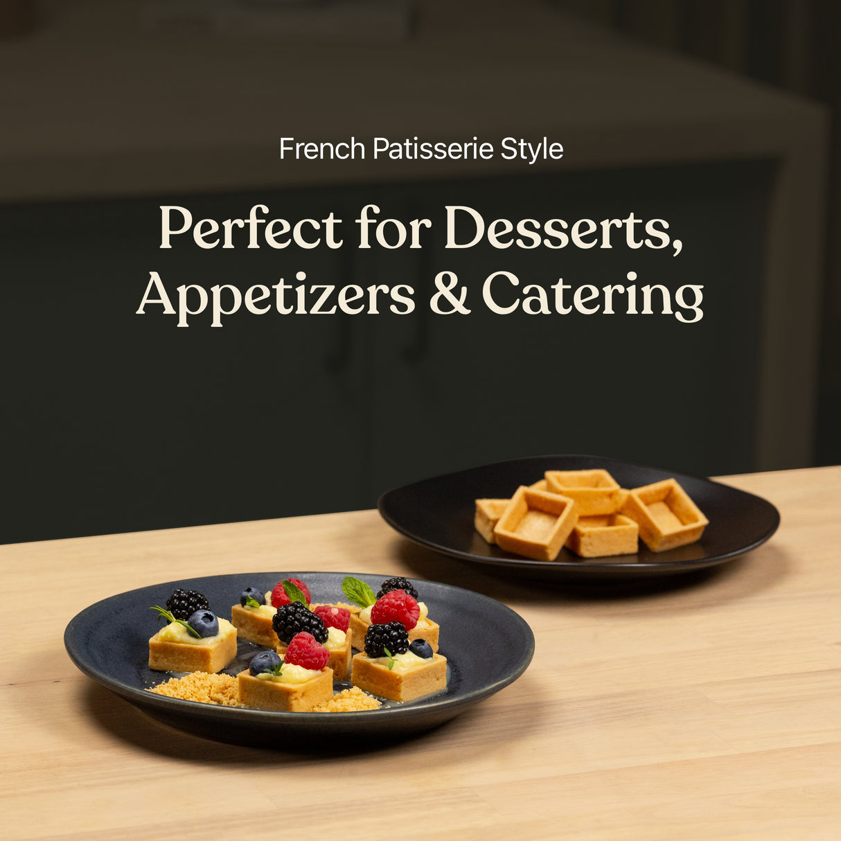 Mini Square Vanilla Tart Shells 1.3" (Pack of 336)