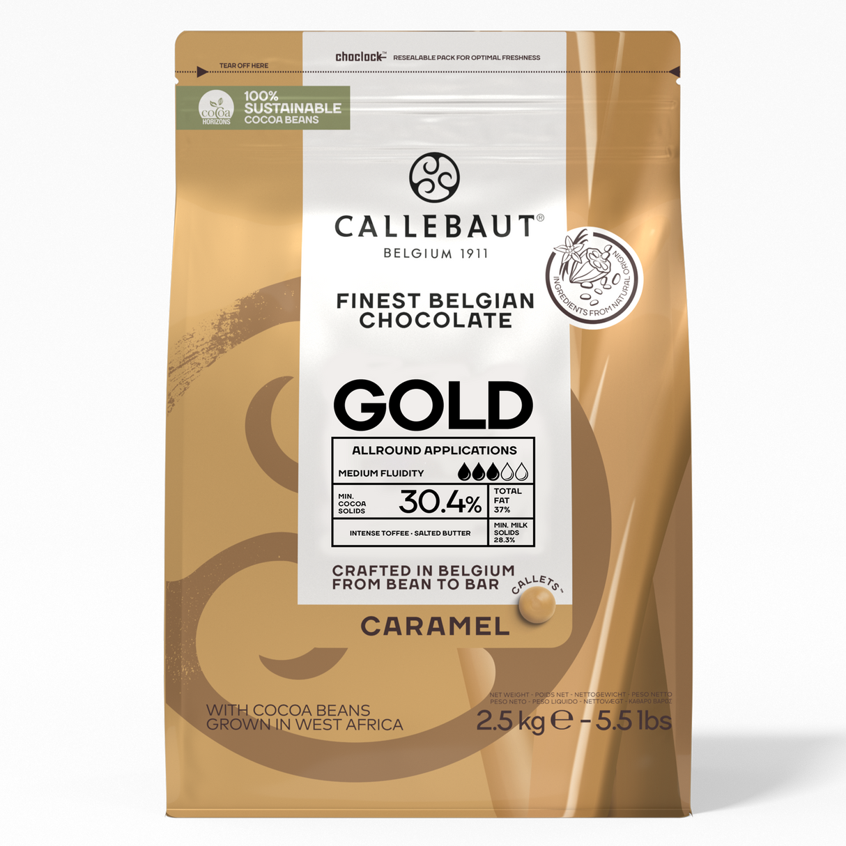 Gold Chocolate Callets 30.4% - 2.5 kg