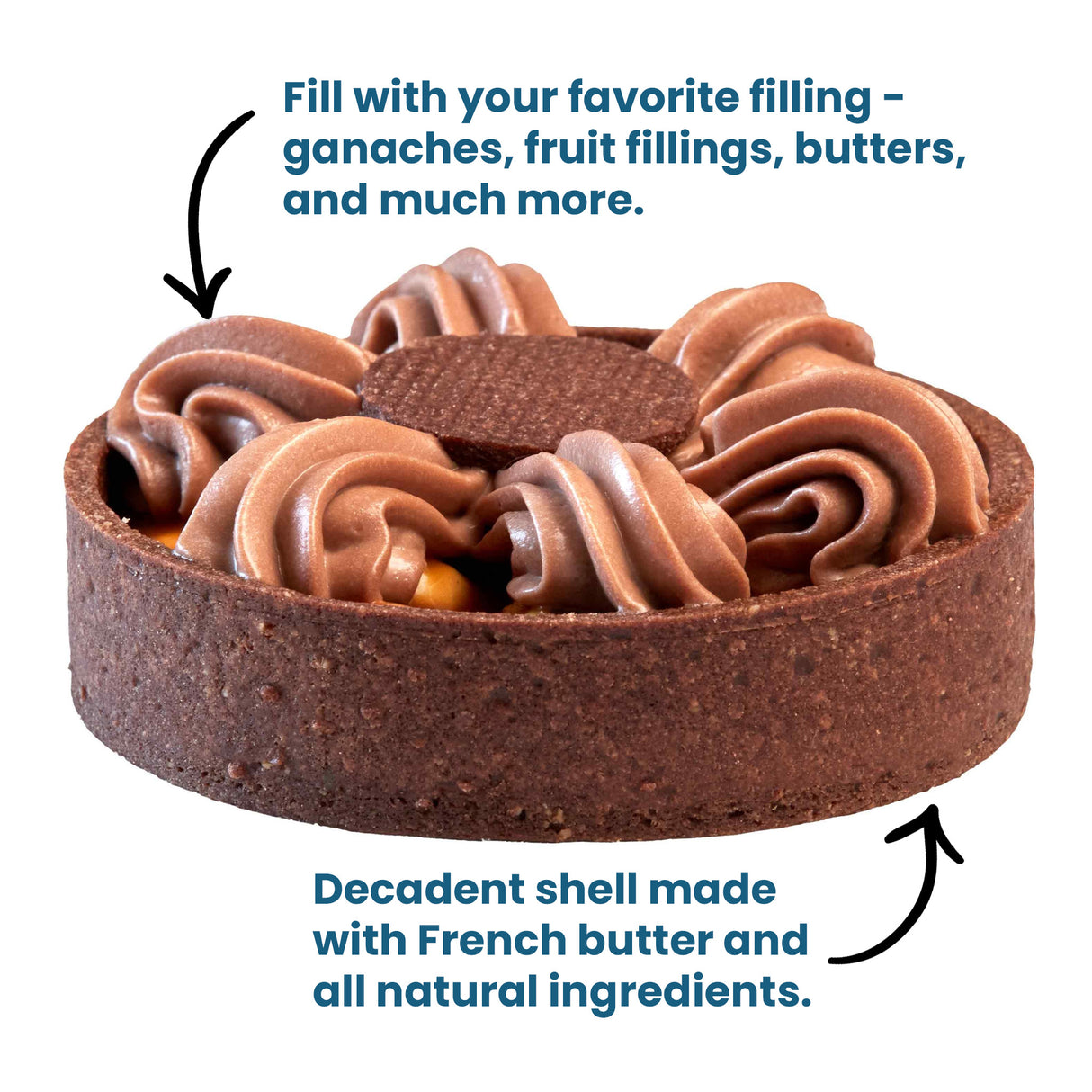 Medium Round Chocolate Tart Shells 2.17" (Pack of 120)