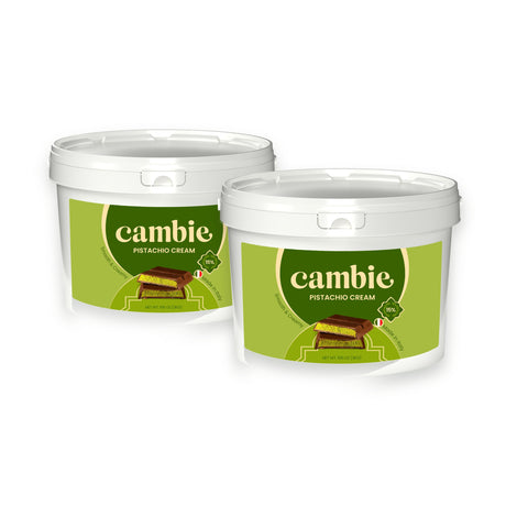 Two 3 kg tubs of Cambie Pistachio Cream 15%