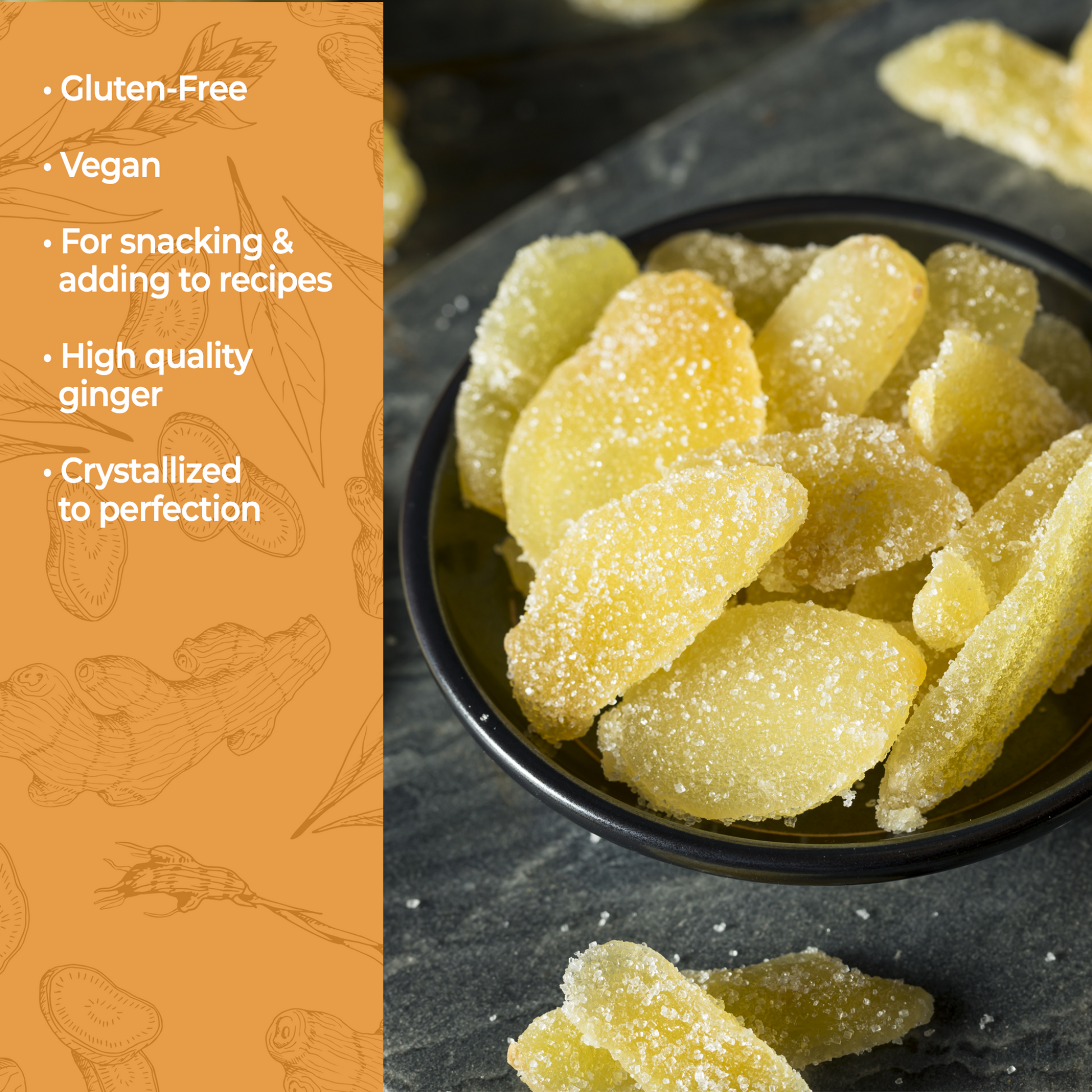 Crystallized Ginger Slices - 5 kg