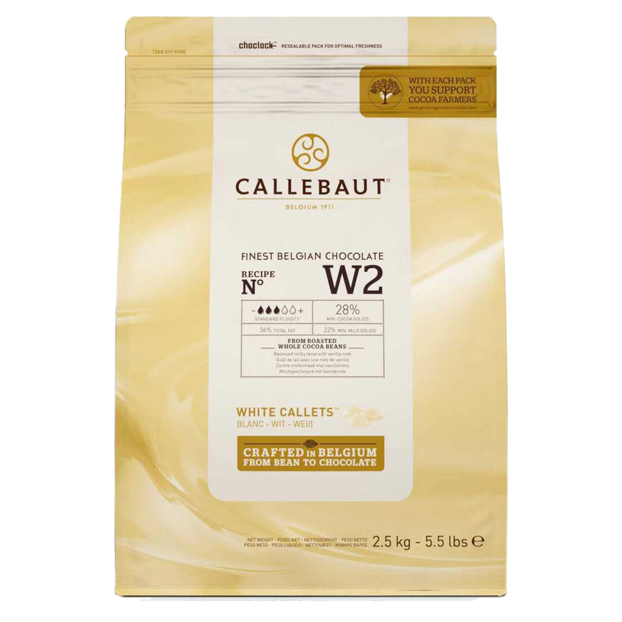 W2 White Chocolate Callets 28% - 2.5 kg